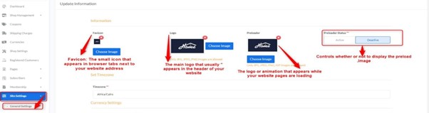 General Settings, step 1